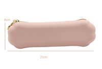 Pochette pour pinceaux de maquillage en silicone avec porte-clés, fermeture éclair, étanche, portable, organiseur de cosmétiques de voyage, logo personnalisé disponible