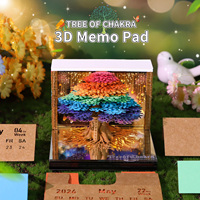 Chakra Tree 3D Paper Craft Memo Pad Bloc-notes coloré fait à la main pour cadeau de bricolage créatif