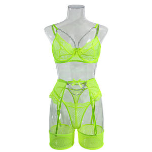 Conjunto de lencería erótica de malla para mujer, lencería Sexy + Liga + bragas, conjunto de lencería sensual, traje sexual, disfraces exóticos calientes - Product Image 3