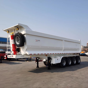 Semi-remorque benne arrière en acier en forme de U, neuve, 4 essieux, capacité de charge de 60 tonnes, capacité de 26 m³ - Product Image 1