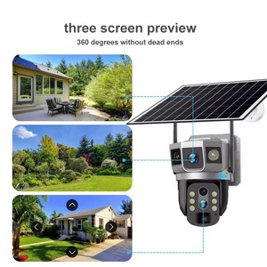 Caméra de surveillance de sécurité IP sans fil solaire extérieure haute définition V380pro 10 Zoom Trois objectifs 4G à énergie solaire - Product Image 3