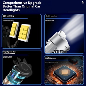Mini H4 12V LED faro para coches motocicletas doble lente 6000K Temperatura de Color nueva condición ojo de pez luz láser 9003 bombilla - Product Image 2
