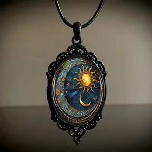 Collier Rétro Halloween Bestseller, Pendentif Papillon Soleil, Amulette Œil Ovale, Pendentif Arbre de Vie Sorcière, Autres Colliers Tendance - Product Image 4