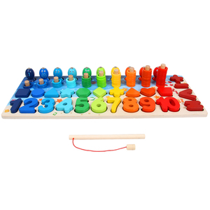 Giocattolo di <span class=keywords><strong>legno</strong></span> all'ingrosso di alta qualità 4 in <span class=keywords><strong>1</strong></span> conteggio di pesca forma matematica bordo Montessori giocattoli per bambini giocattolo educativo per bambini - Product Image 3