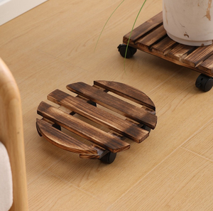 Roulettes carrées robustes à verrouillage pour plateaux à plantes en bois, adaptées au stockage de plantes d'intérieur/extérieur et de pots de fleurs lourds. - Product Image 3