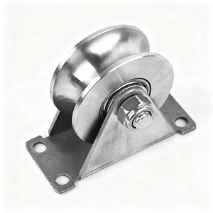 Rouleau de porte coulissante à gorge en V en acier inoxydable avec support, roulement double robuste, certifié CE, OEM disponible - Product Image 6
