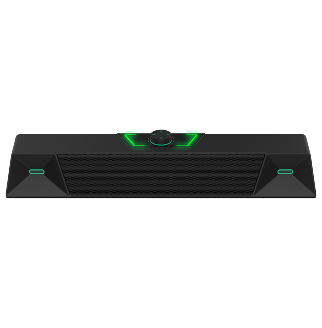 2.0 Channel Gaming Soundbar for Computer-Small Size RGB LED Lighting 7W Output Supports External Microphone Earphone Game Sound
