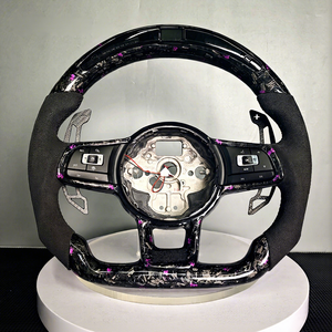 Volante de flor flotante púrpura de fibra de carbono forjado adecuado para Volkswagens MK7 MK8 GTI VW Polo <span class=keywords><strong>Golf</strong></span> 5 6 7,5 6R R CC <span class=keywords><strong>Gte</strong></span> - Product Image 1