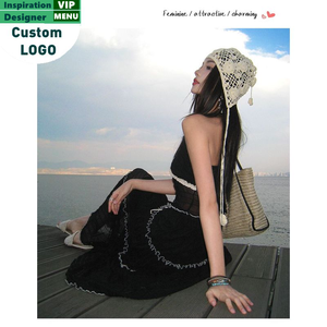 Ensemble de soirée élégant pour femme, couleur unie, avec haut tendance et jupe sexy à col halter, collection été 2025 de haute qualité - Product Image 5