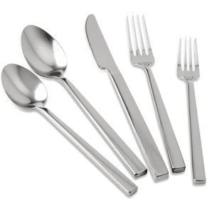 Ensemble de couverts de luxe en acier inoxydable doré, durable et écologique, cuillère, fourchette, couteau, résistant au lave-vaisselle, pour mariage et hôtellerie - Product Image 1