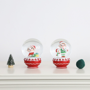 Esstisch Kamin Dekor Cartoon Jungen und Mädchen <span class=keywords><strong>ELF</strong></span> Gnom Kristall kugel Weihnachten Schneekugel - Product Image 4