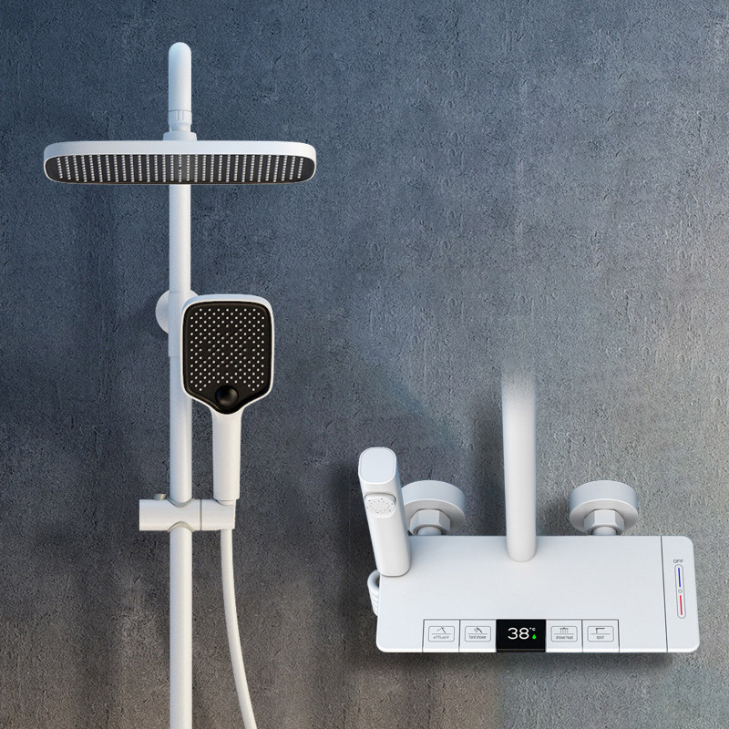 Gun Gray Intelligent Digital Display Shower Head Set Button ...