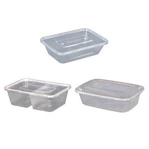 Borui Multi Compartment Lunch Box 70oz Microwaveable Transparent Disposable With Lid For Meal Prep - Product Image 2