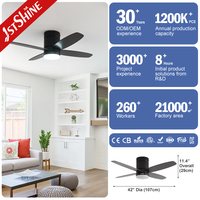 Ventilatore da Soffitto 1stshine 42 Pollici con Pale in MDF, Luce LED, Controllo WiFi TUYA, Facile Installazione, Motore Silenzioso, 6 Velocità, Alto Flusso d'Aria