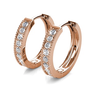Pendientes de Aro de Plata de Ley 925 Daisini Adornados con Cristales <span class=keywords><strong>Swarovski</strong></span>, Bañados en Oro de 18k, Pendientes Eclat - Product Image 3