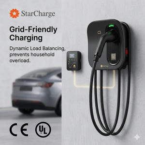 Starcharge Artemis 7kW 11kW 22kW CE UL Station de recharge publique intelligente avec équilibrage dynamique du chargeur et protection PC+ASA IK10 - Product Image 1