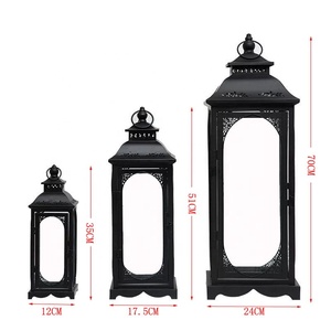 Set di Lanterne <span class=keywords><strong>Grandi</strong></span> <span class=keywords><strong>in</strong></span> Metallo Bianco con <span class=keywords><strong>Vetro</strong></span> per Esterni, Giardino, Matrimoni, <span class=keywords><strong>Portacandele</strong></span> Vintage - Product Image 6