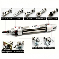 Cylindre pneumatique rond miniature en acier inoxydable à double action - Série DSNU - Idéal pour les machines industrielles automatisées
