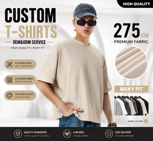T-Shirt Oversize 100% Cotone 275G con Logo Personalizzato, Stampa Serigrafica, Moda Streetwear, Vestibilità Ampia e Squadrata per Uomo - Product Image 6