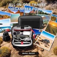 Pochette organisateur tout-en-un portable à double couche en tissu pour le rangement des câbles de voyage, étui imperméable et durable pour appareils électroniques