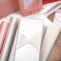 Papier d'emballage cadeau jetable en rouleau 43x300cm, compatible impression numérique, double face, enduit silicone vierge, pour mariage