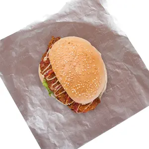 Papel de embrulho de alimentos personalizado biodegradável para restaurante, papel de manteiga para embrulho de alimentos, papel rosa para alimentos