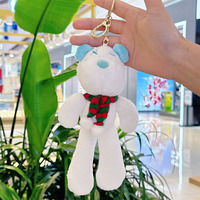 Cadeau de noël ours en peluche peluche poupée breloque porte-clés mignon dessin animé sac à dos pendentif décor enfants cadeau doux ours en peluche porte-clés