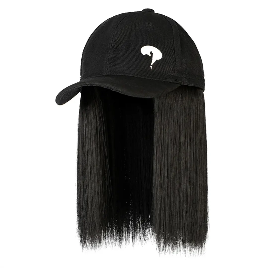 Fabrika kaynağı <span class=keywords><strong>canlı</strong></span> doğal tek parça kahverengi siyah kısa düz saç şapka peruk kız için