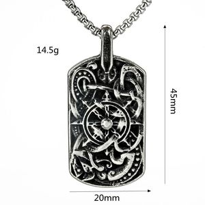 Yunnique Collar con colgante de brújula vikinga nórdica de acero inoxidable para hombre, diseño geométrico, joyería de regalo - Product Image 5