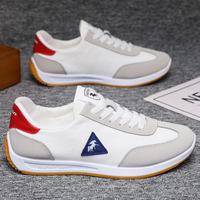Chaussures blanches rétro pour hommes avec logo personnalisé, respirantes, en maille, semelle souple, antidérapantes, légères, décontractées, style Paladi