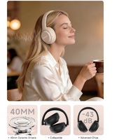 Casque sans fil Bluetooth à batterie amovible, suppression active du bruit (ANC), circum-auriculaire, haut-parleur stéréo 40 mm, autonomie de 40 heures