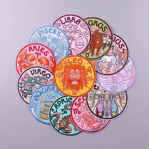 Cadeaux d'astrologie, appliques pour vêtements, broderie signe du zodiaque, patchs thermocollants, patchs brodés personnalisés en gros pour vêtements - Product Image 3