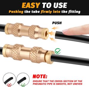 ข้อต่อลมแบบกดเชื่อมต่อ ALITAIR ขนาด 1/8 นิ้ว (หนึ่งแปดส่วนของหนึ่งนิ้ว) ข้อต่อทองเหลืองแบบกดเชื่อมต่อ <span class=keywords><strong>D</strong></span>.O.T สำหรับสายลมเบรก - Product Image 3
