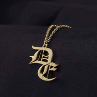 Vintage Ancien Anglais Lettres Doubles Pendentif Bijoux Collier Pour Les Femmes D'or Personnalisée Toute 26 Lettre Initiale Couple Colliers