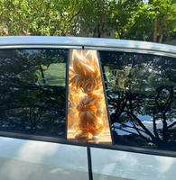 CARKOO 20*50CM Goku Karakter Merkez Sütunu Çıkartması Esnek PVC Film Çok Renkli Dekoratif Vinil Araba Gövde Koruyucu