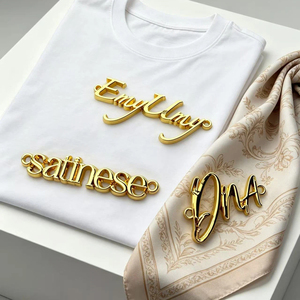 Envío rápido, fabricante, venta al por mayor, etiqueta metálica personalizada con logotipo de marca de moda, etiqueta metálica para ropa y bolsos. - Product Image 3
