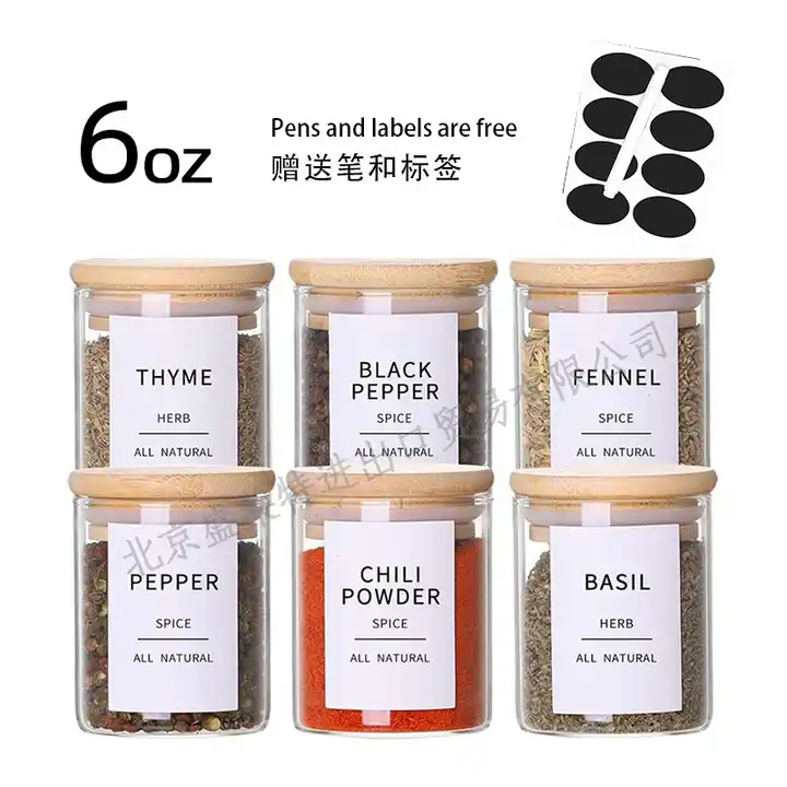 spice jars with label pack. small
