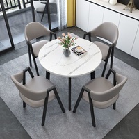 Ensemble table et chaises de salle à manger 4 places style nordique de luxe pour bureaux commerciaux, salons de thé, maisons et petits appartements - Design moderne et minimaliste