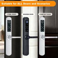 Serrure de porte intelligente à empreinte digitale, installation facile, en aluminium, étanche, compatible avec l'application TUYA, plusieurs types de mortaises