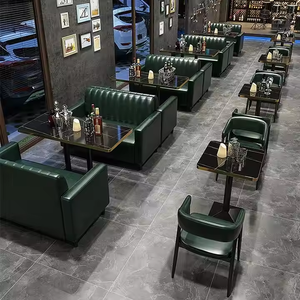 Ensemble table et chaises <span class=keywords><strong>de</strong></span> restaurant moderne Mcdonald Pizza Coffee Shop café carré en bois et cuir pour restaurant - Product Image 5