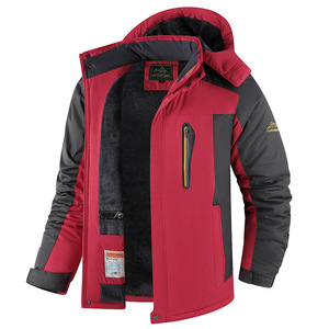 Parka a prueba de viento para hombre, forro polar, ropa de abrigo gruesa de longitud media para invierno, para uso en exteriores - Product Image 3