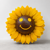 Décoration géante en papier en forme de tournesol souriant jaune pour événements, mariages, affichage commercial et vitrines de centres commerciaux