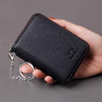 Porte-cartes à fermeture éclair en cuir PU à 13 emplacements avec blocage RFID Portefeuille pour hommes femmes