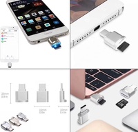 Lot de 3.0 coques en alliage de Zinc, mini usb type c, adaptateur OTG, micro USB, lecteur de cartes SD/TF, pour Macbook pour téléphone portable