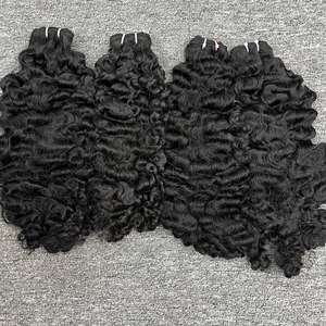 Best Quality Burmese curly in Weft <b>Hair</b>, Wholesale Raw <b>Hair</b> Extensions, From Raw Human <b>Hair</b> - Product Image 5