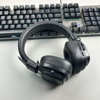 Auriculares de diadema retro de metal para gaming, inalámbricos de un solo oído con chipset JL, luz LED y bajos potentes, directos de fábrica.