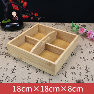 Caja de Bambú para Aperitivos con Cuatro Compartimentos, Rectangular, para Almacenamiento en Escritorio, para Nueces, Frutos Secos, Dulces de Boda, Plato para Frutas - Product Image 3