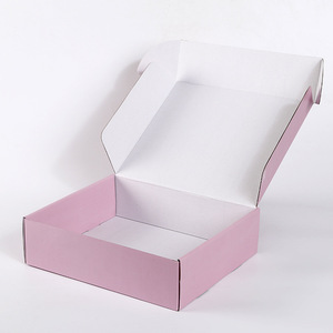 Custom kraft mailer Small Postal Shipping Box Pink Color Printing logo Corrugated Paper Box