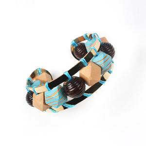 Brazalete de Moda de la Marca HR, Unisex, con Abertura Hueca, Lujoso, de Alta Gama, con Cuentas de Madera Tejidas, Venta al por Mayor a Precio Premium - Product Image 5