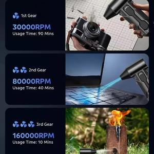 130000RPM <b>Electric</b> Air Blower 52m/s Mini Turbo Jet Fan with Lights Multi-function Violent Blower Computer <b>Keyboard</b> Dusted - Product Image 5